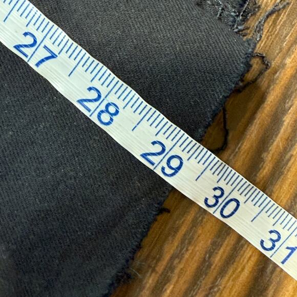 ZARA Wide Leg High Waisted Cropped Black Jean Frayed Hem Flat Front Sz 10 - Picture 11 of 11